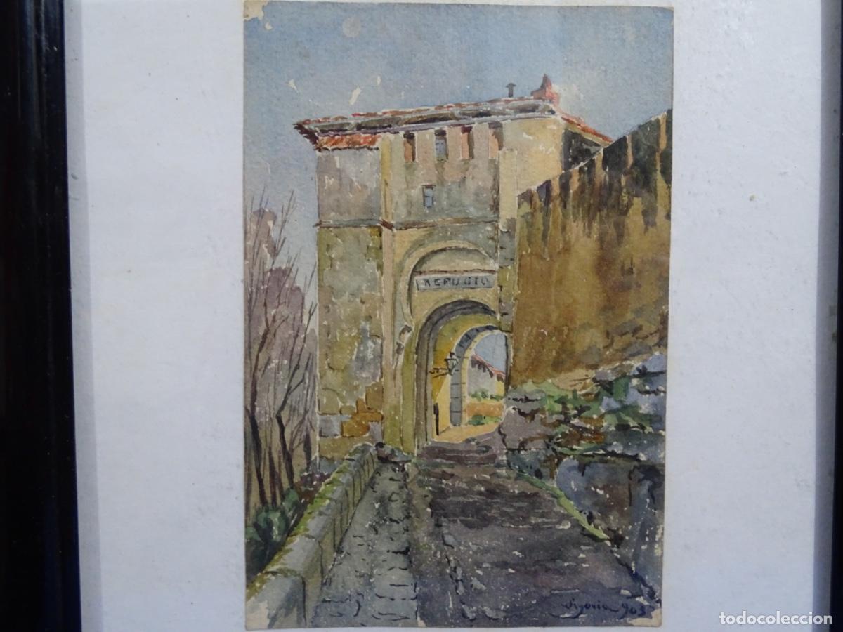 Arte: ANTIGUA ACUARELA AN&Oacute;NIMA. SEGOVIA 1903.