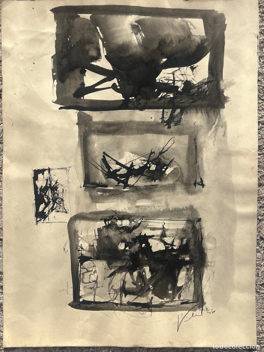 Arte: MANUEL VIOLA ,JOS&Eacute; VIOLA GAM&Oacute;N ( 1916 - 1987) ACUARELA DOS CARAS. 1956