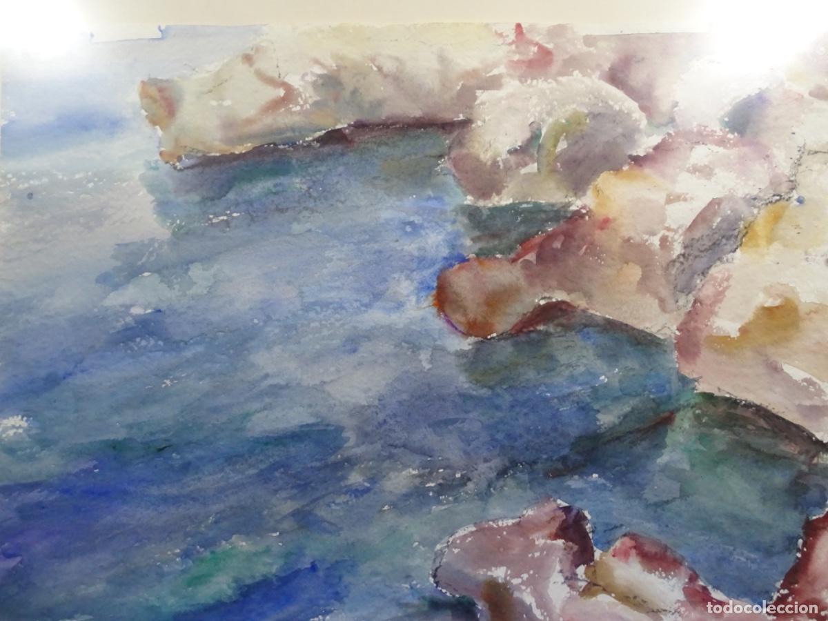 Arte: GRAN ACUARELA ANTONIO PINEDA SALMERON. PAISAJE COSTA MALLORCA 1989.