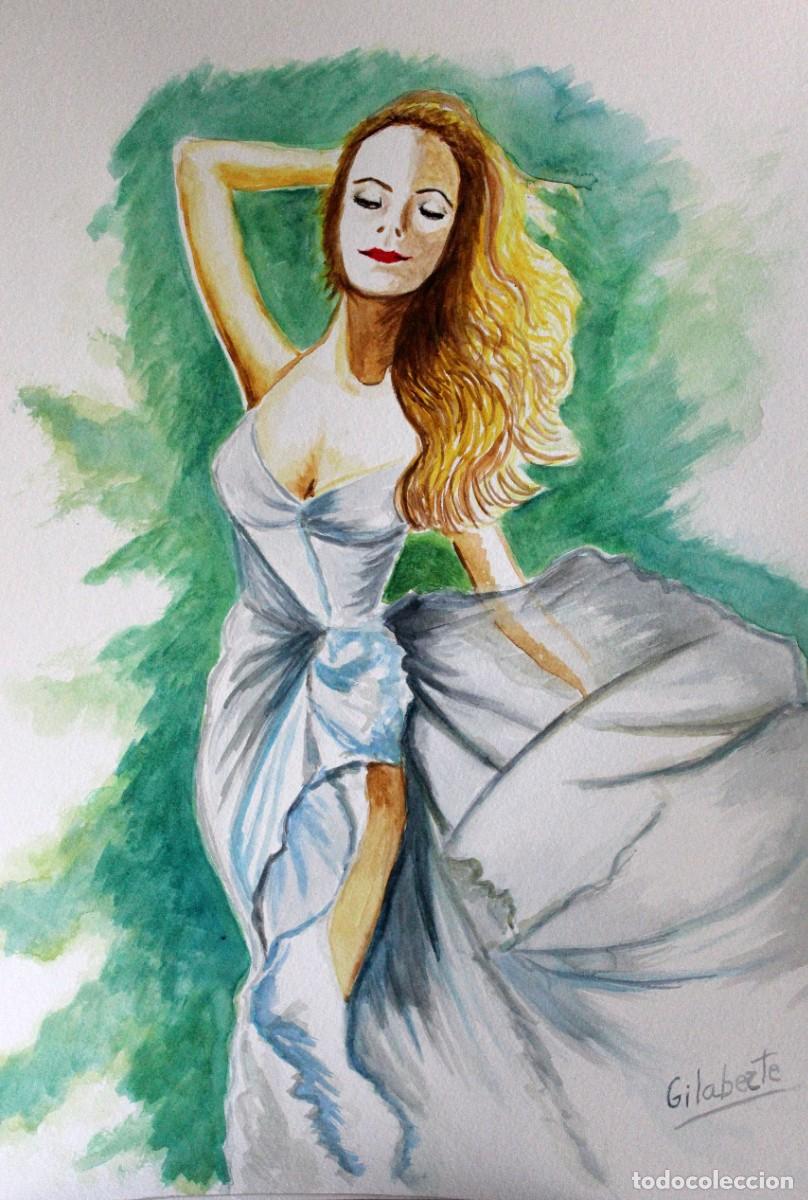 Arte: Mujer al viento obra de Mercedes Gilaberte