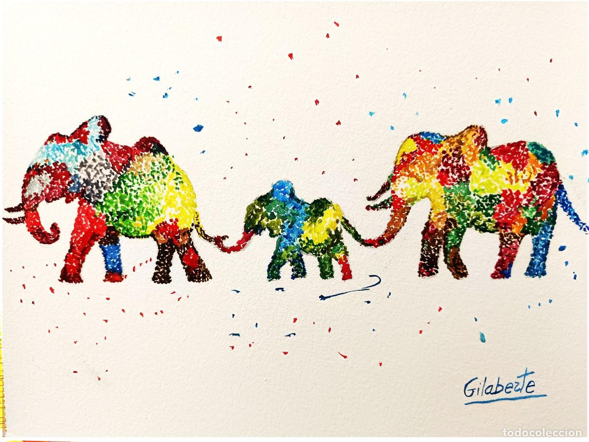 Arte: Elefantes obra de Mercedes Gilaberte