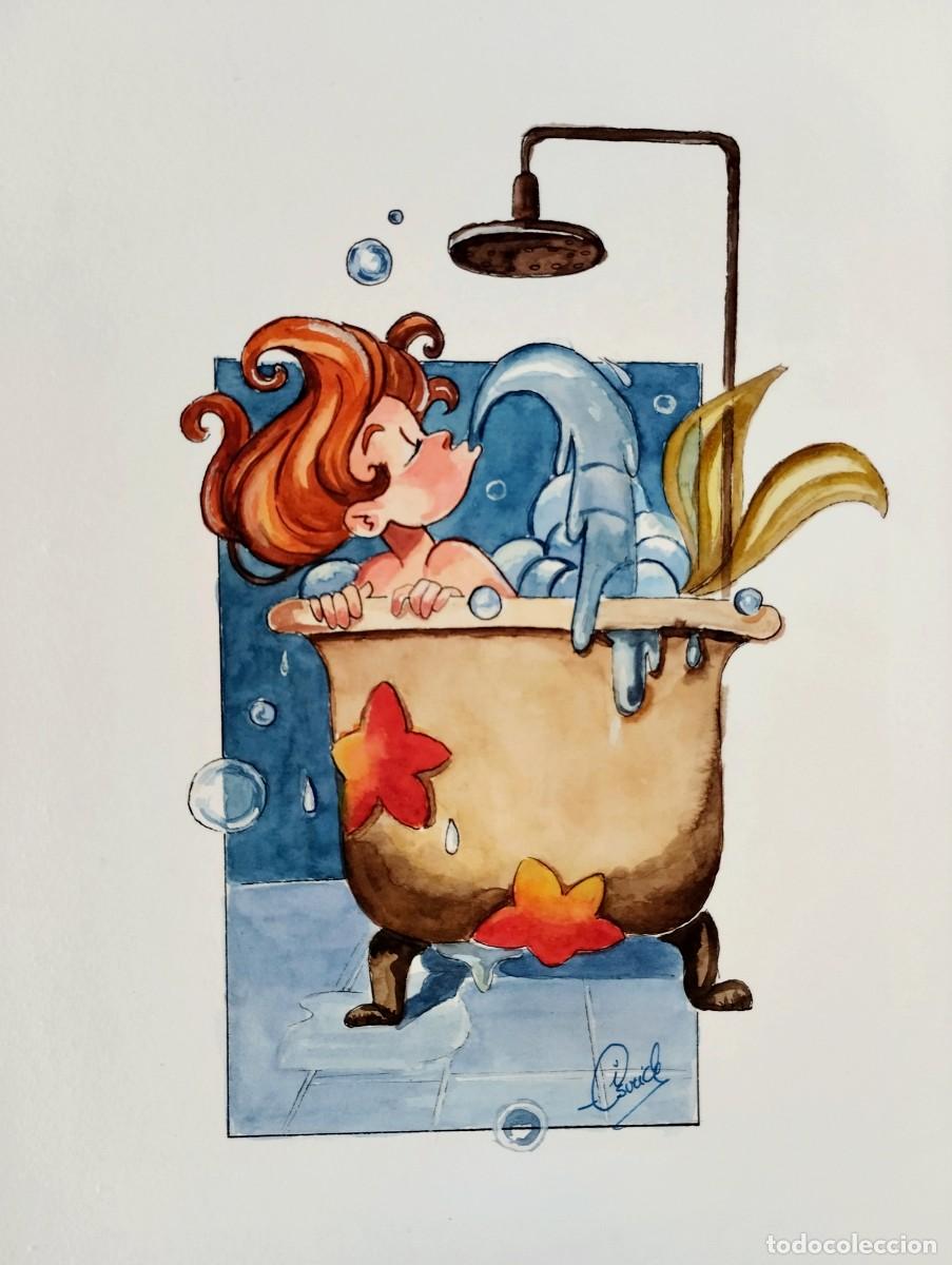 Arte: Burbujas-Acuarela pintada por Inma Escrich