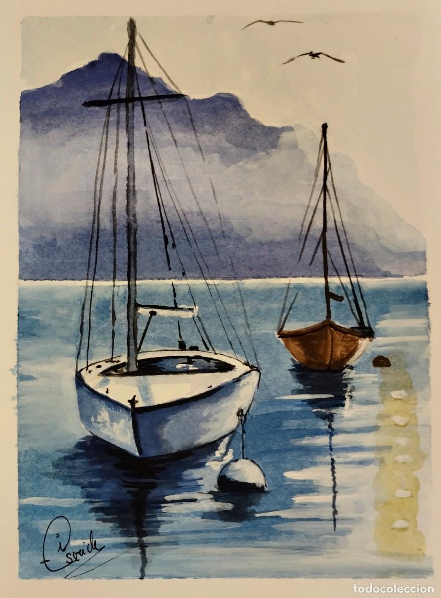 Arte: Veleros-Acuarela pintada por Inma Escrich