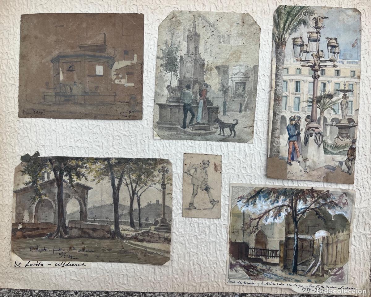 Arte: LOTE DE 6 ACUARELA BARCELONA FINALES DEL SIGLO XIX. DESCONOZCO AUTOR.