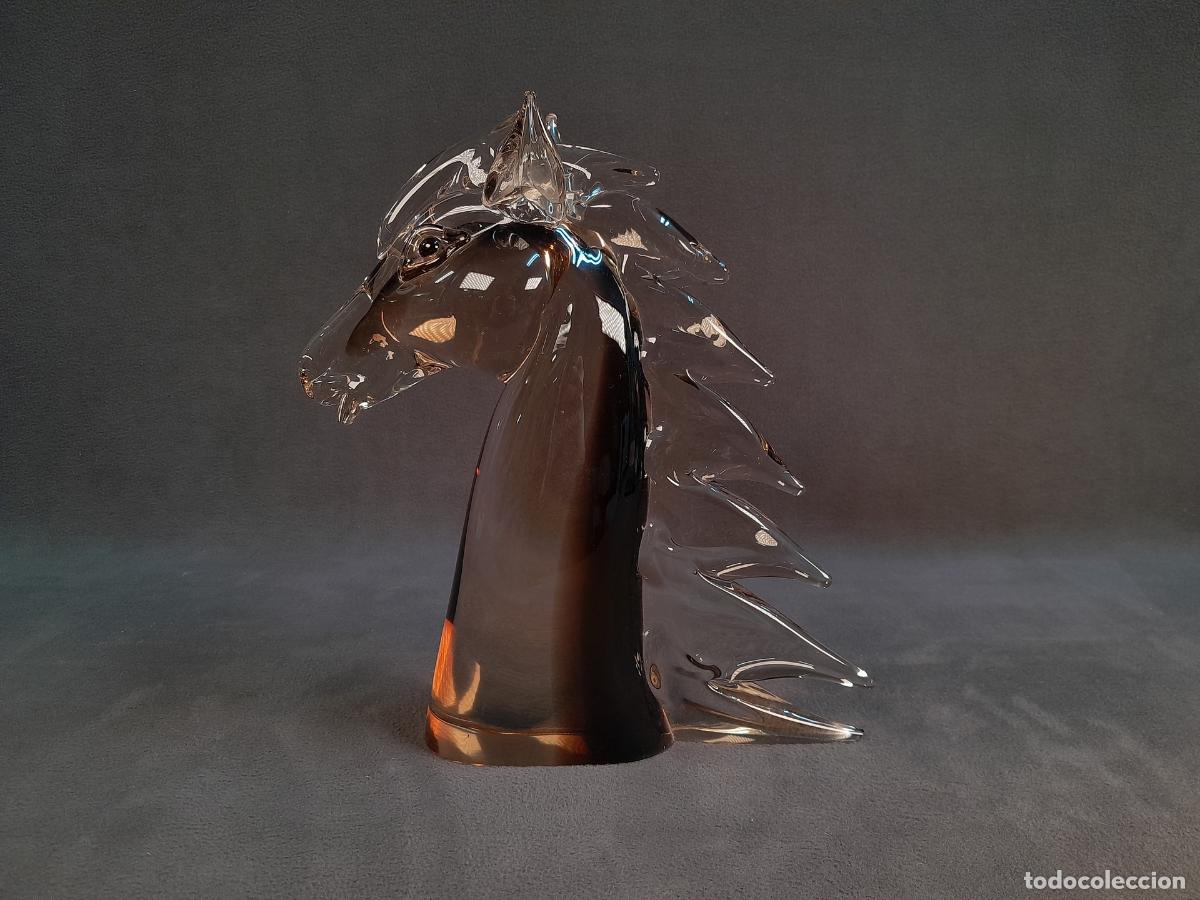 Art: ESCULTURA DE CRISTAL DE MURANO. CABEZA DE CABALLO SEMENTAL. FRANCO BOTTARO. ITALIA. SIGLO XX.