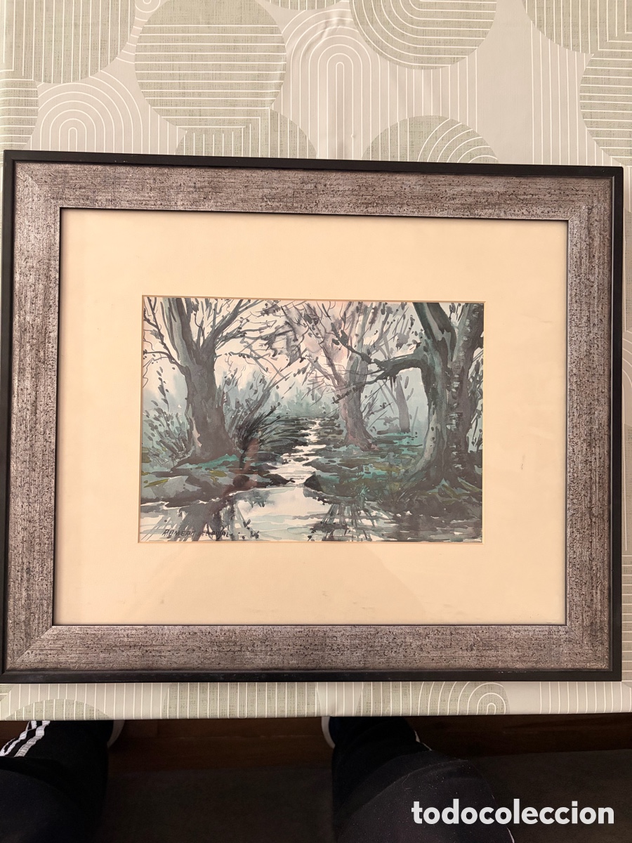 Arte: Acuarela Original Jos&eacute; Romero del Rosal - Paisaje Enmarcado