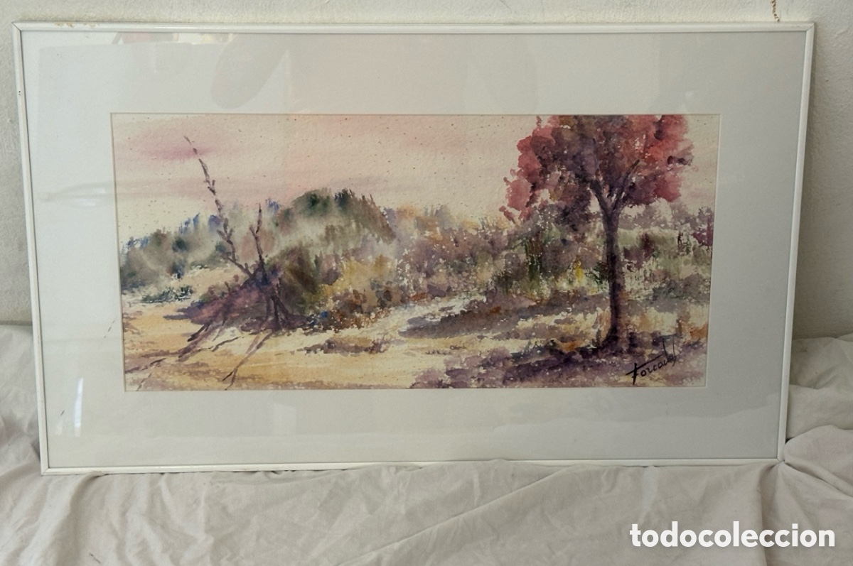 Arte: Mar&iacute;a Dolors Forcades i Vives acuarela sobre papel firmada enmarcada.
