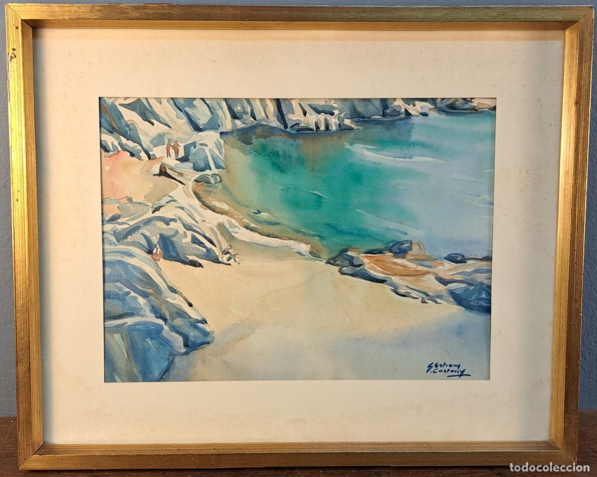Arte: Acuarela, Santiago Estrany i Castany (Matar&oacute; 1923-2013) Marina