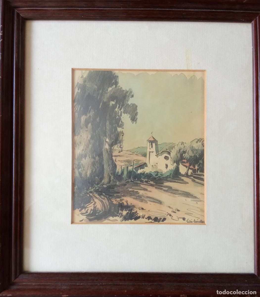 Kunst: JOSEP MARIA VIL&Agrave; CA&Ntilde;ELLAS- PAISAJE CON ERMITA-