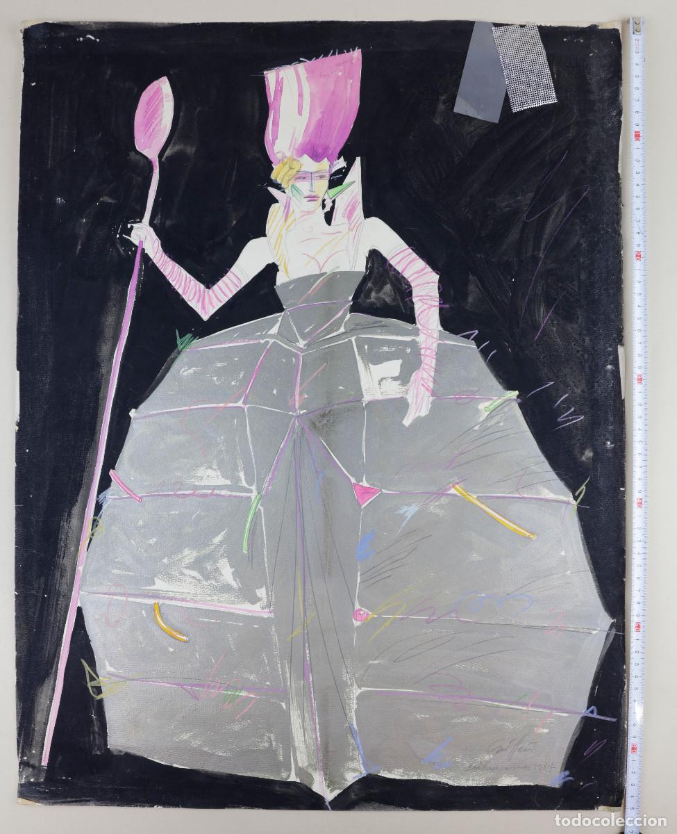 Kunst: Juan Jos&eacute; Guill&eacute;n, original para el carnaval de 1984. Acuarela y ceras sobre cartulina 50x64cm.
