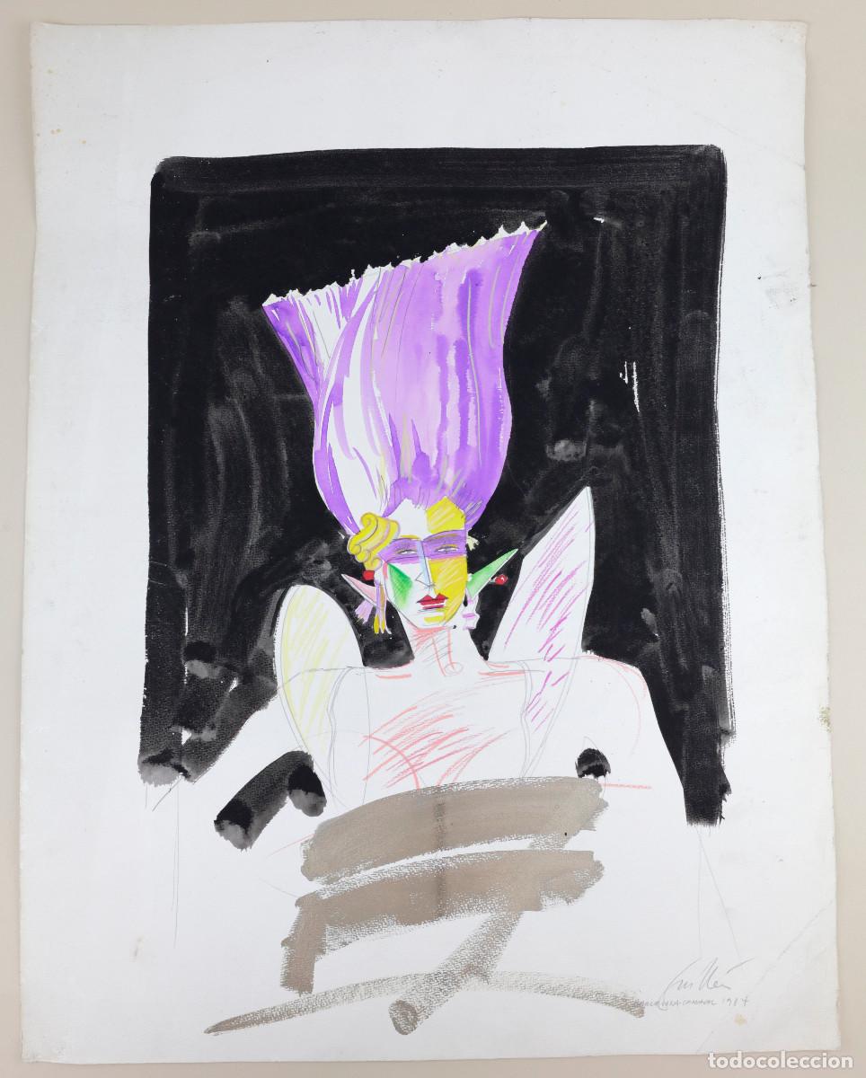 Kunst: Juan Jos&eacute; Guill&eacute;n, original para el carnaval de 1984. Acuarela y ceras sobre cartulina 50x64cm.