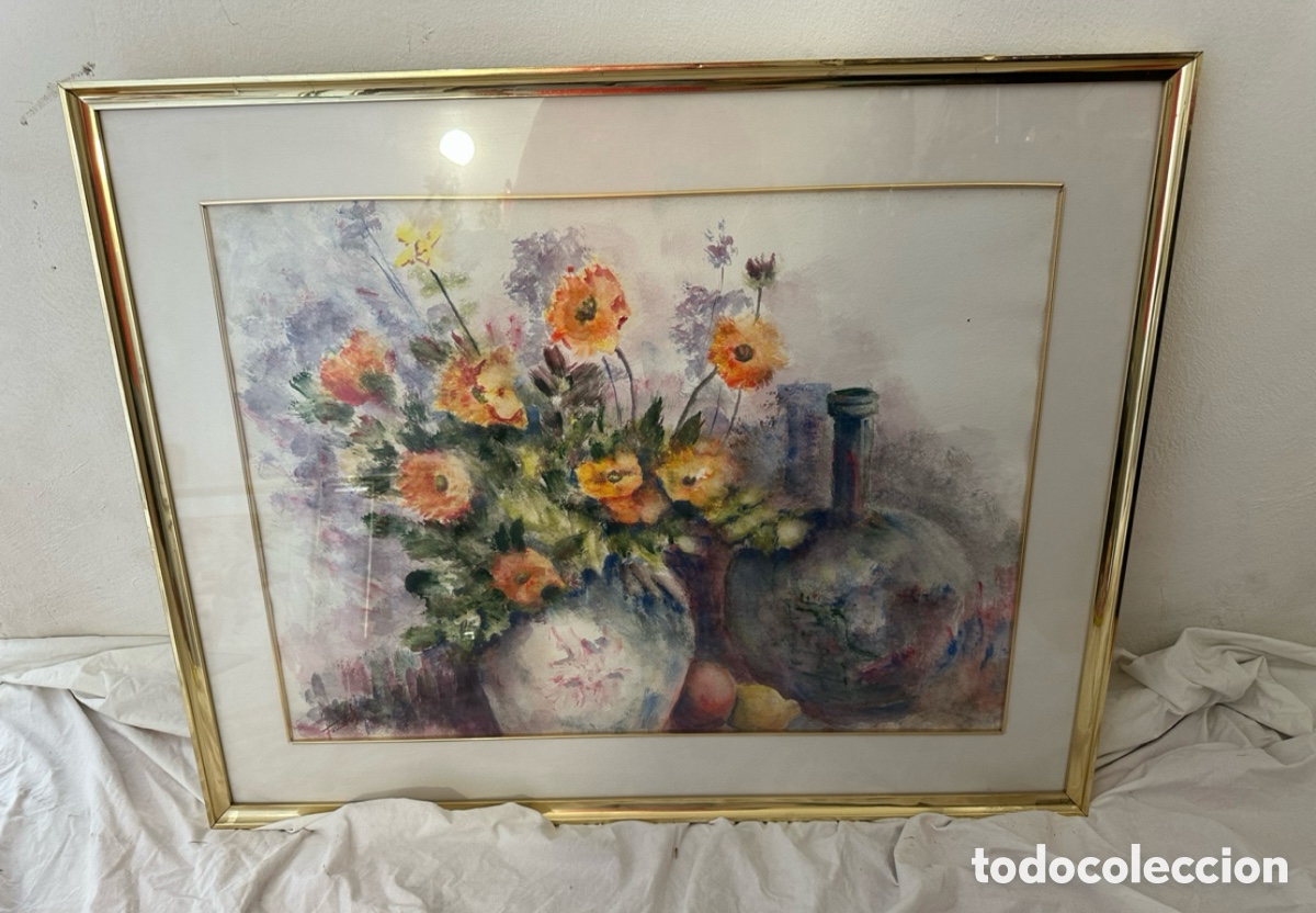 Art: Mar&iacute;a Dolors Forcades i Vives acuarela sobre papel firmada enmarcada.