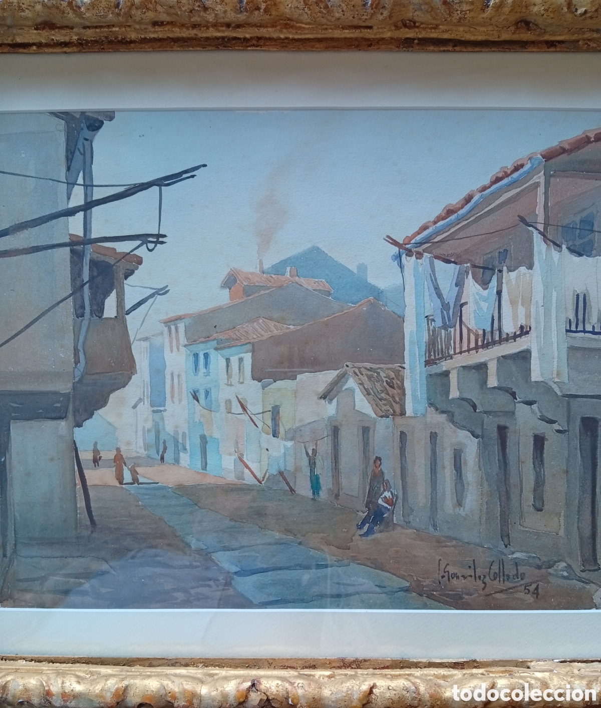 Arte: Pintura gallega preciosa acuarela Jos&eacute; Gonz&aacute;lez Collado (Ferrol La Coru&ntilde;a ,1926-2018)