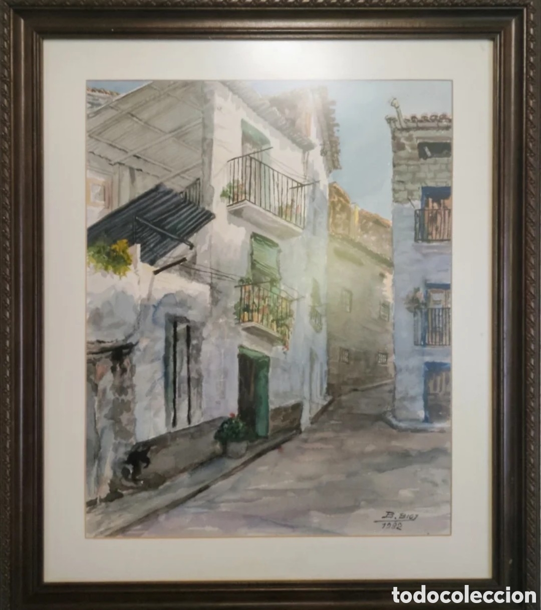 Arte: Acuarela firmada por Benjam&iacute;n Biot Genov&eacute;s, firmado como B. Biot, a&ntilde;o 1982.