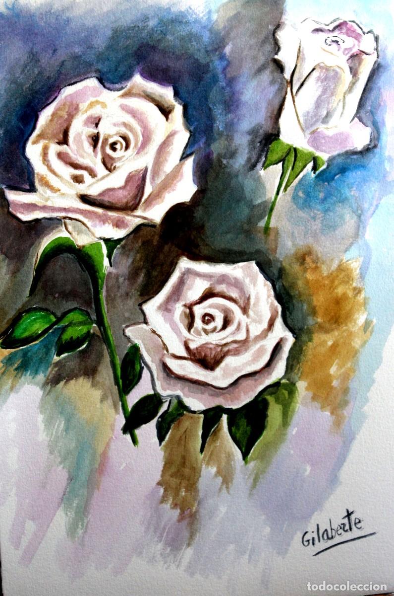 Arte: Rosas blancas obra de Mercedes Gilaberte