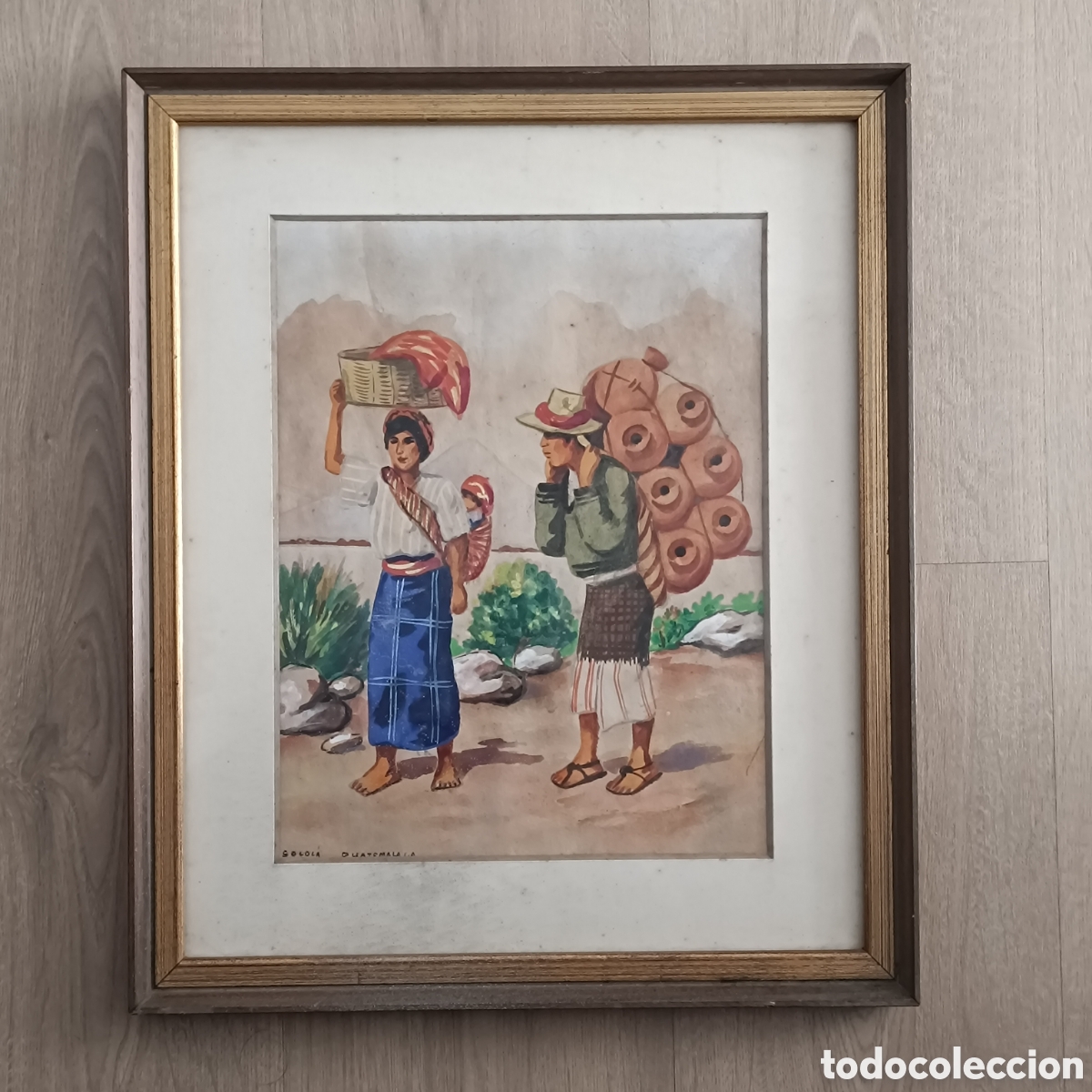 Arte: Acuarela costumbrista Guatemala.