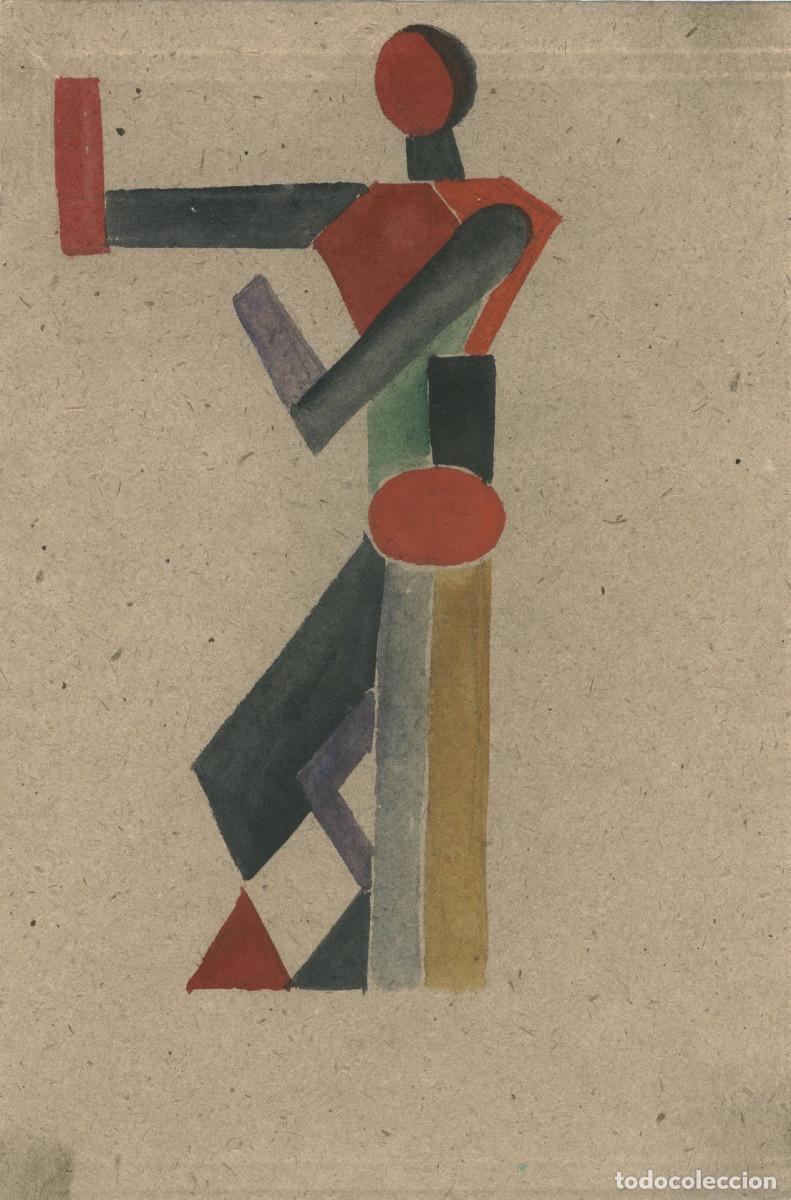 Arte: 3 figurines suprematismo teatral y ballet 16 x 24 cms.