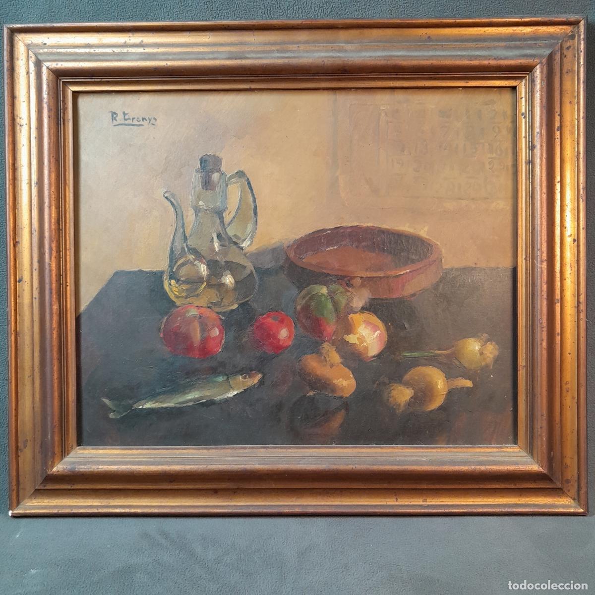 Arte: C-1995. RICARD ARENYS GALDON (1914-1977). &Oacute;LEO SOBRE TELA. BODEG&Oacute;N. 1960 CA.