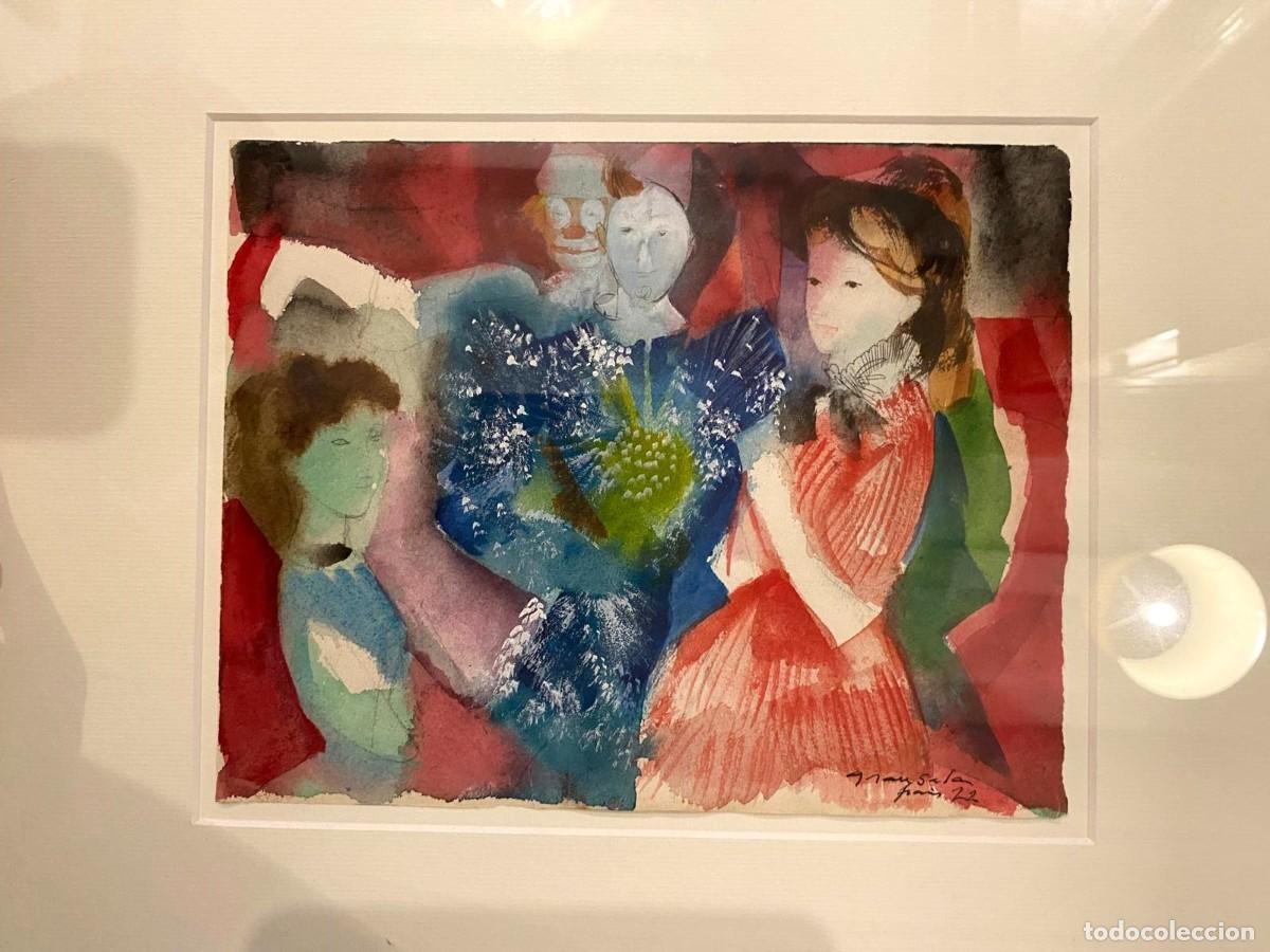 Arte: Emili Grau Sala, mujeres, acuarela sobre papel, fechada y firmada, Par&iacute;s. 24x19cm