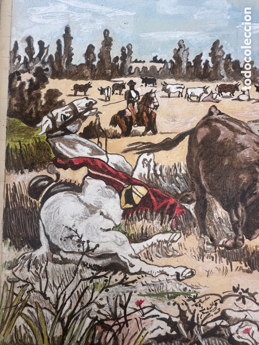 Arte: capea en el campo tauromaquia - Foto 2