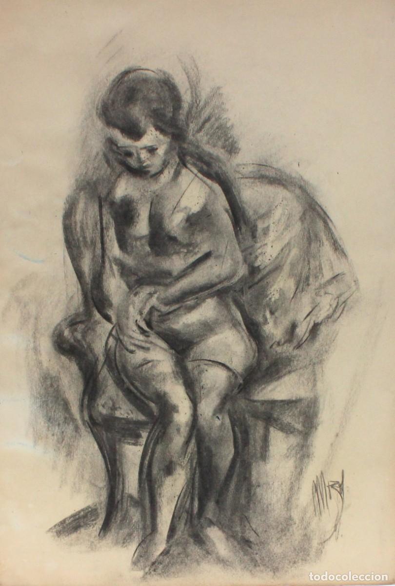 Arte: PEDRO MOZOS MART&Iacute;NEZ (1915 - 1983) TECNICA MIXTA SOBRE PAPEL DEL A&Ntilde;O 1961. DESNUDO FEMENINO