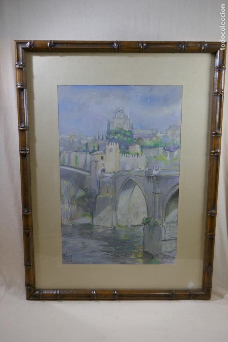 Arte: MATAR&Oacute; 1978, Acuarela firmada(P. Tores?). Enmarcada con marco imitaci&oacute;n bamb&uacute; . Total: 63 x 48 cm.