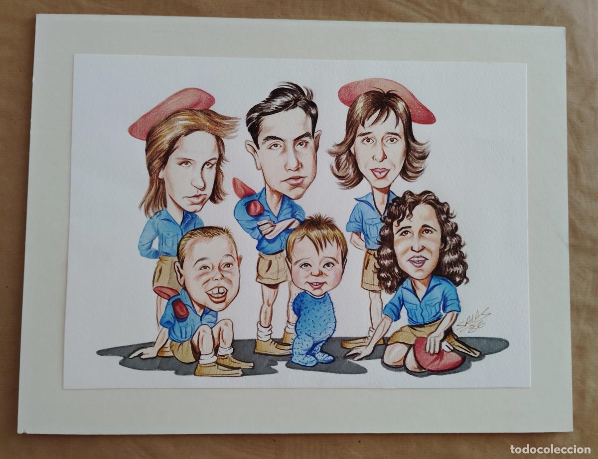 Arte: FALANGISTAS.ORIGINAL CARICATURA. SALAS 86. . ENVIO CERTIFICADO INCLUIDO