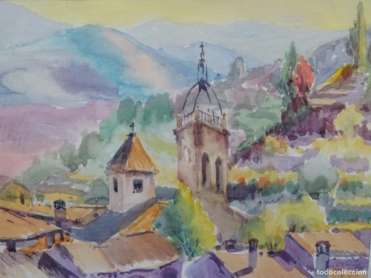 Kunst: ACUARELA SALVADOR ARIS. PAISAJE DE MURA 1984.
