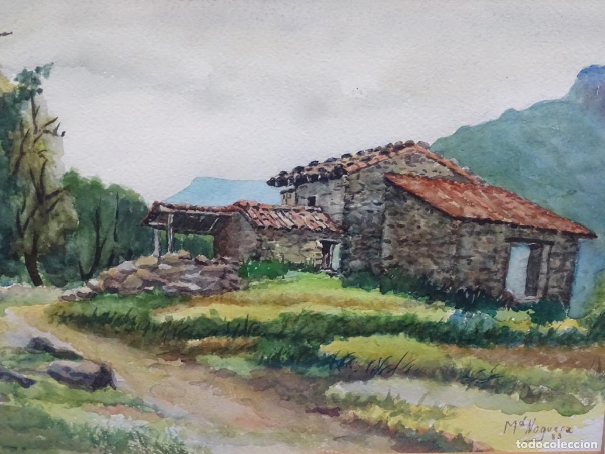Arte: ACUARELA M&ordf; NOGUERA 1983. PAISAJE LA GARROTXA ?