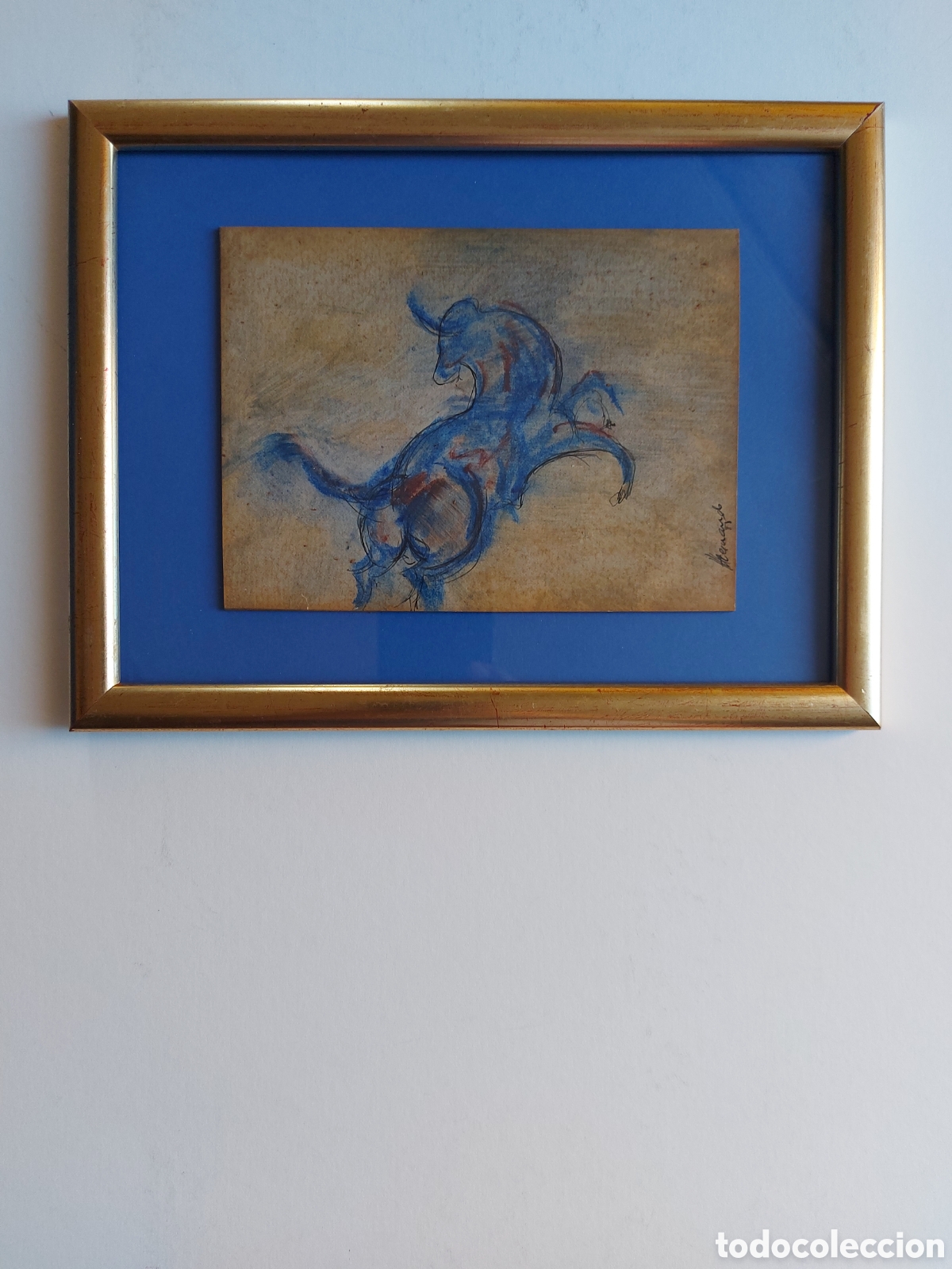Arte: HERNANDO &rdquo;BOCETO DEL TORO&rdquo; ACUARELA 1985