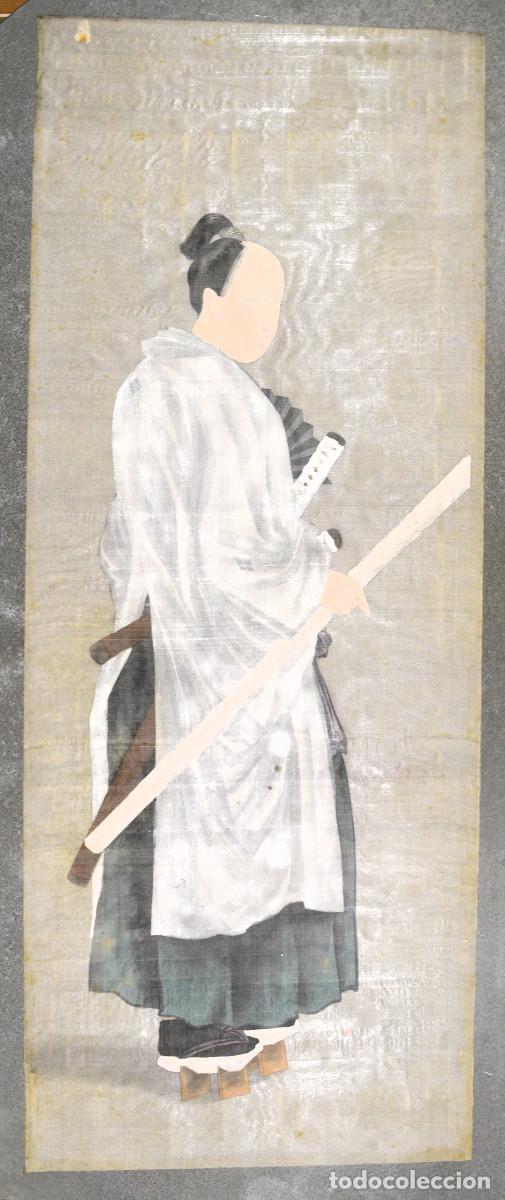 Arte: Samurai. Acuarela original del siglo XIX. - Foto 2