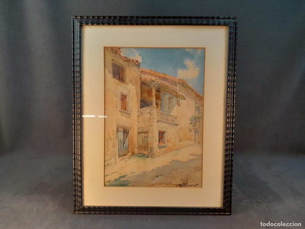 Arte: B-1890. ACUARELA DE PAISAJE URBANO RURAL DE LLU&Iacute;S ROIG ENSE&Ntilde;AT. SIGLO XX.