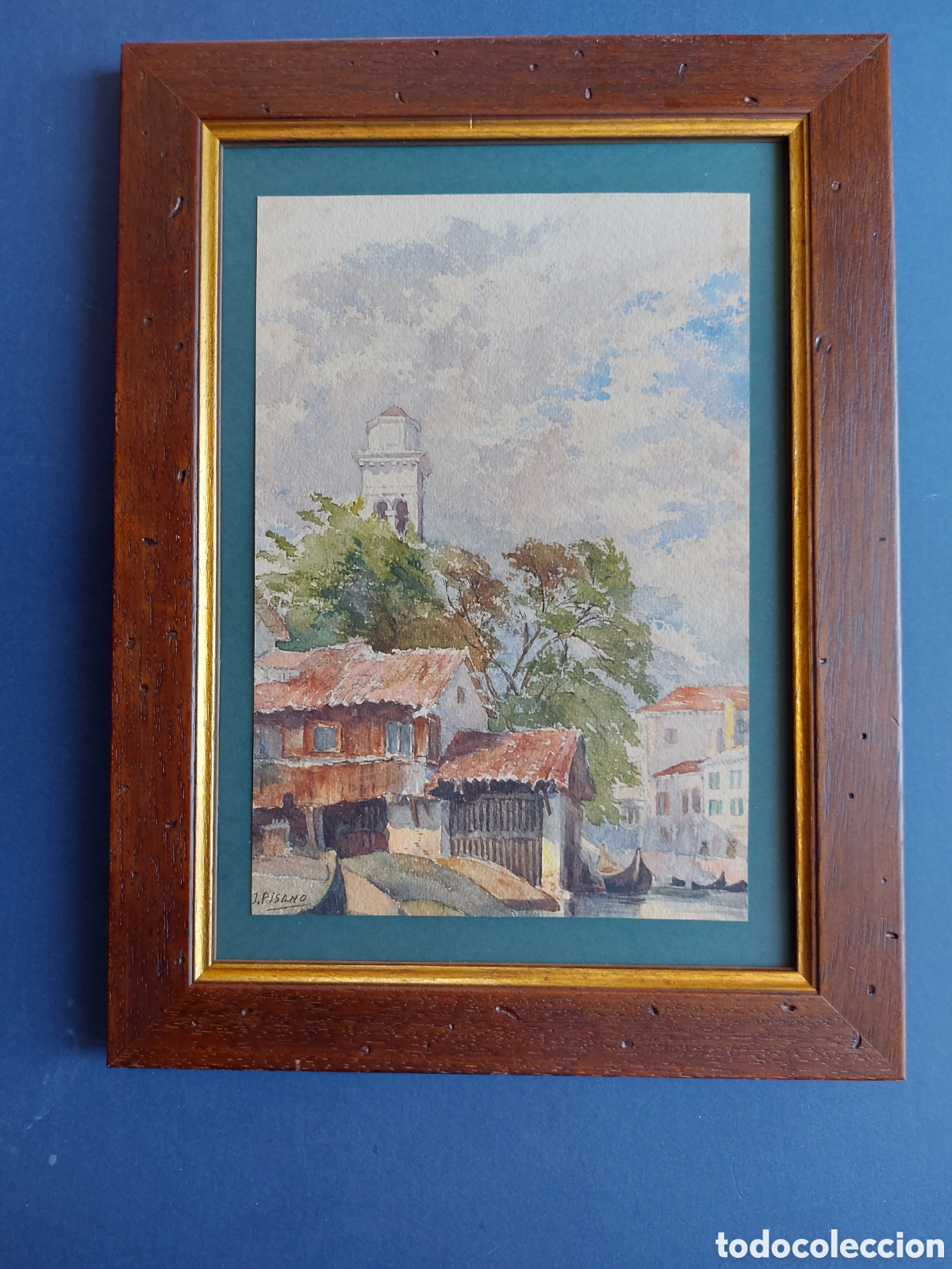 Arte: P. PISANO &rdquo;LOS CANALES DE LA ISLA TROPICAL&rdquo; ACUARELA EPOCA