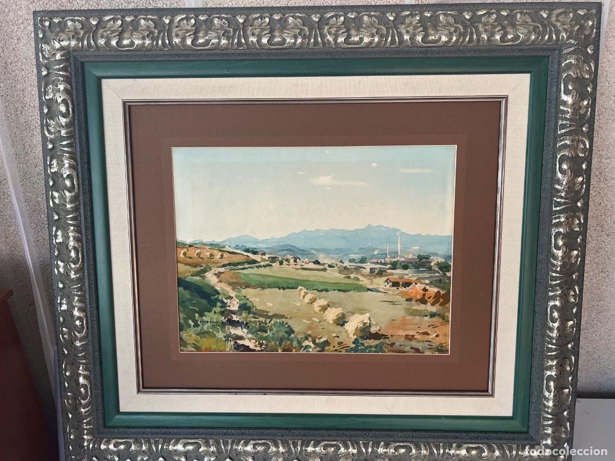 Arte: CEFERINO OLIV&Eacute; CABR&Eacute; ACUARELA PAISAJE 1947