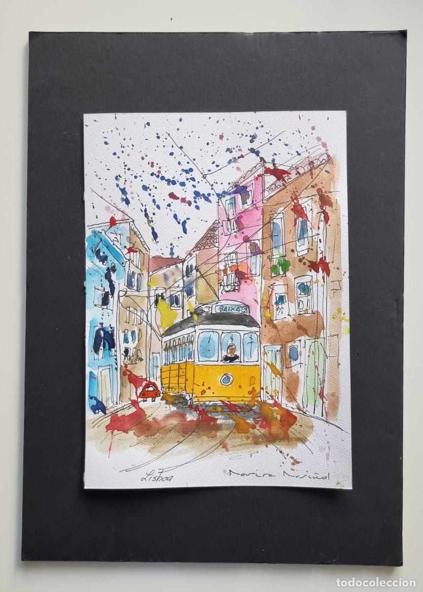 Art: ACUARELA ORIGINAL UNICA FIRMADA Y CERTIFICADA -NUEVA - AUTOR ROVIRA RUSI&Ntilde;OL