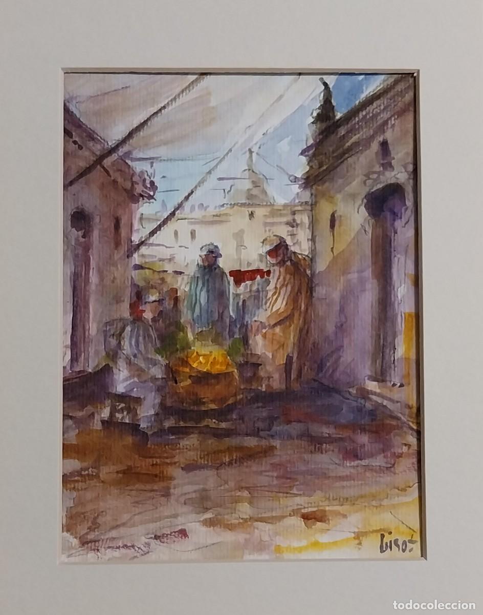 Arte: Acuarelas originales de autor. Zoco marroqu&iacute;.