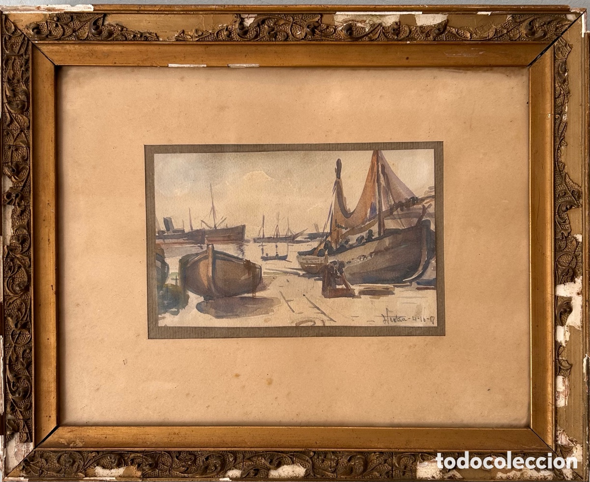 Arte: Acuarela firmada y fechada en 1917