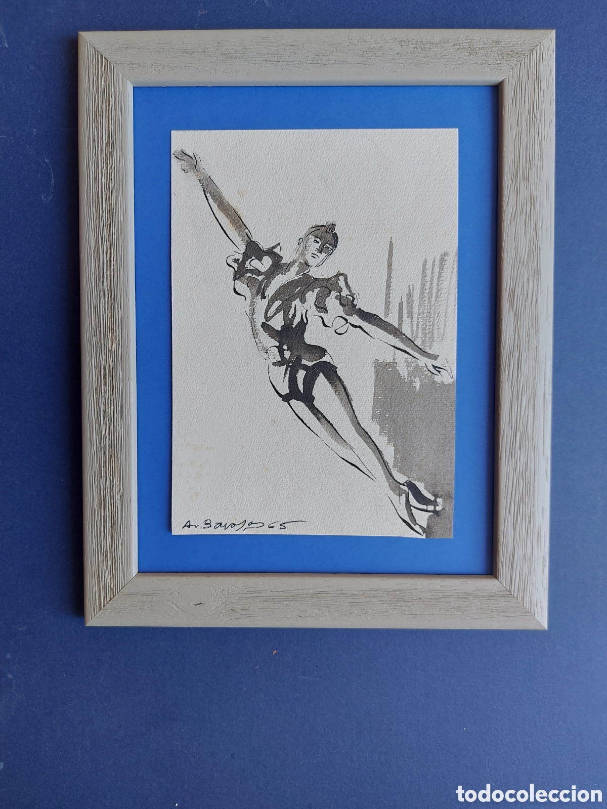 Arte: A.BARAJAS &rdquo;APUNTE DEL NATURAL BAILARINA EN LA OPERA&rdquo; 1965