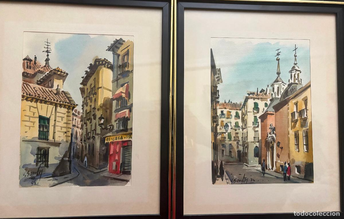 Arte: Pareja de vistas de Madrid por Carlos S&aacute;nchez