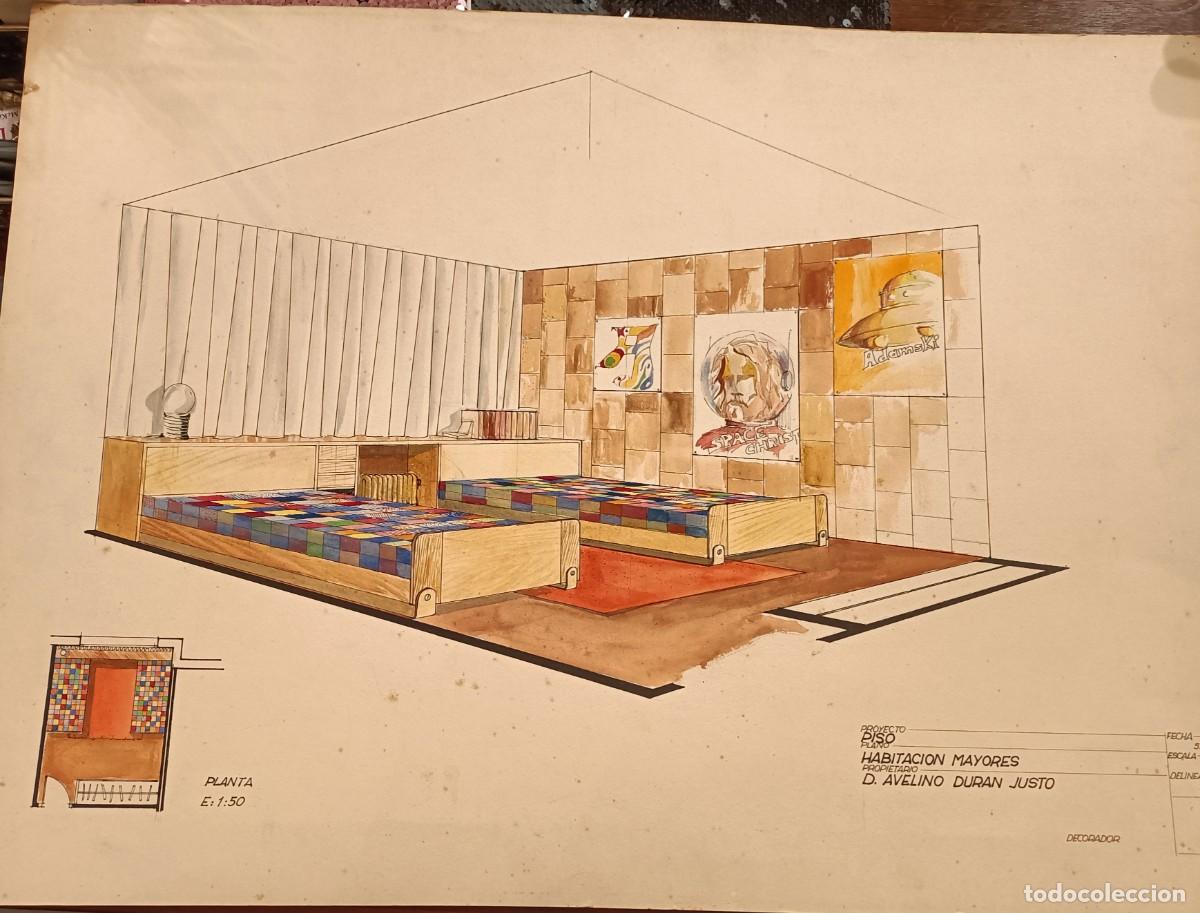 Arte: PROYECTO HABITACI&Oacute;N MAYORES. ACUARELA. A&Ntilde;OS 70