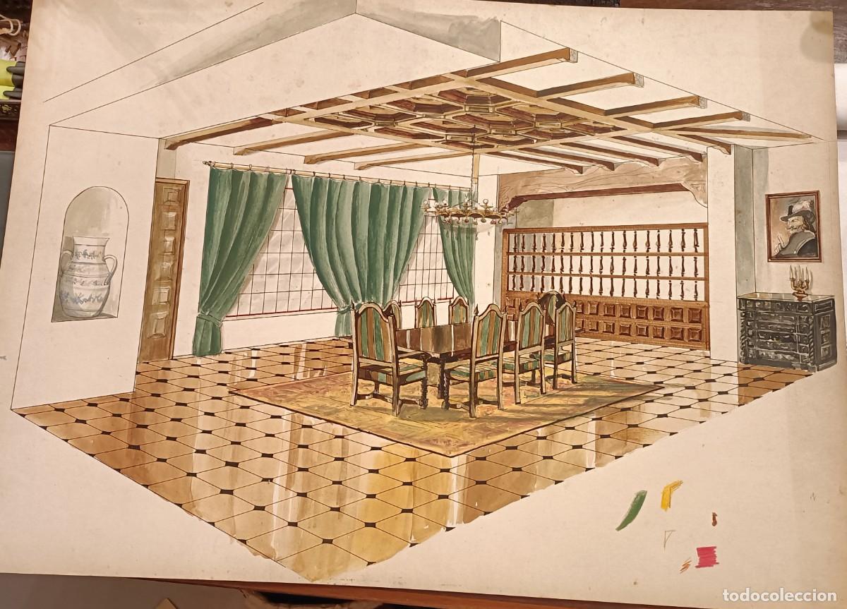 Arte: PROYECTO COMEDOR. ACUARELA. A&Ntilde;OS 70