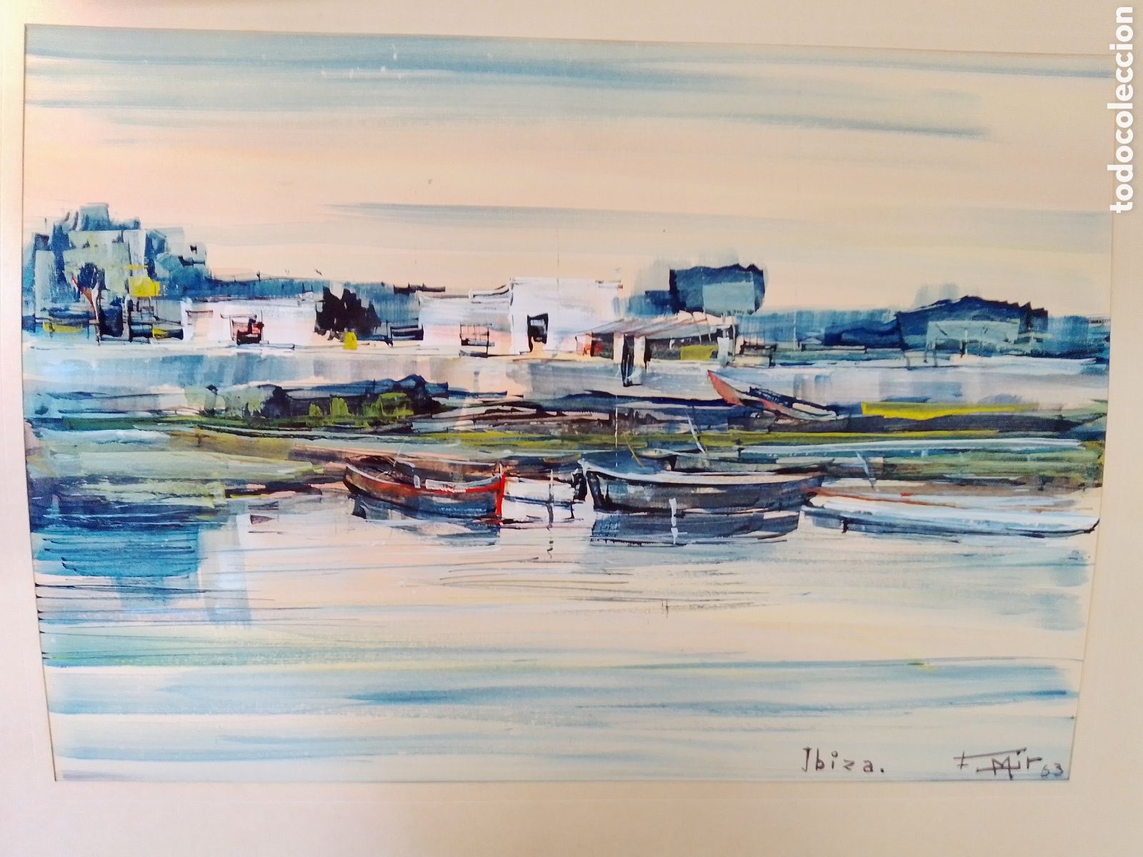 Arte: ACUARELA . FRANCISCO MIR BELENGUER. IBIZA. 1963.