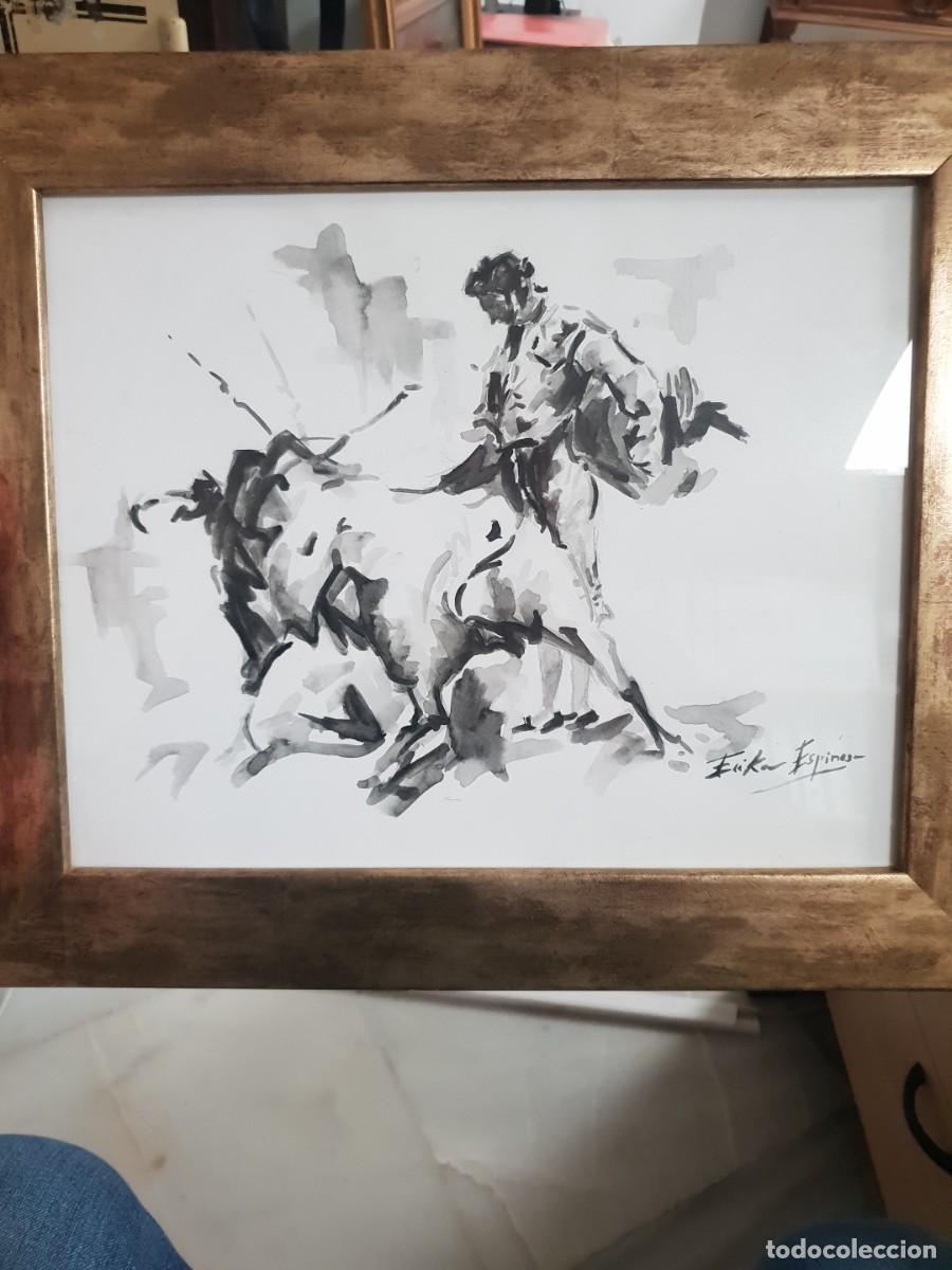 Arte: Aguatinta taurina firmada por erika espinosa