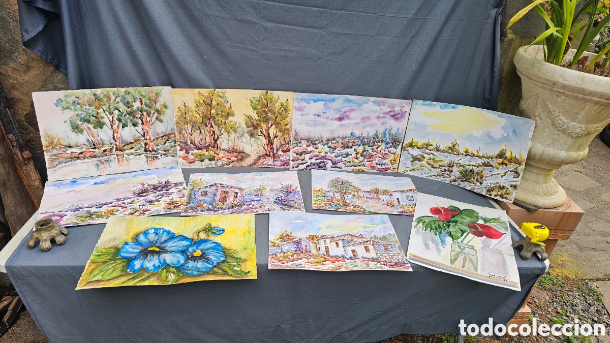 Arte: Colecci&oacute;n de 10 acuarelas del pintor ( Gar - Min )
