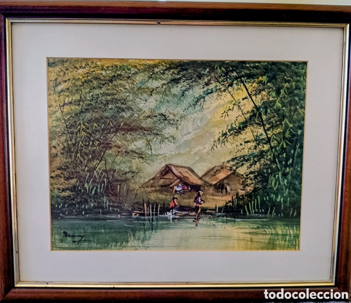 Arte: Lote de 3 cuadros de acuarela