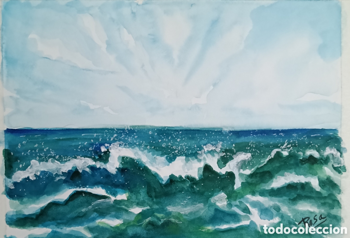 Arte: Acuarela. Marina. Ola - Foto 1
