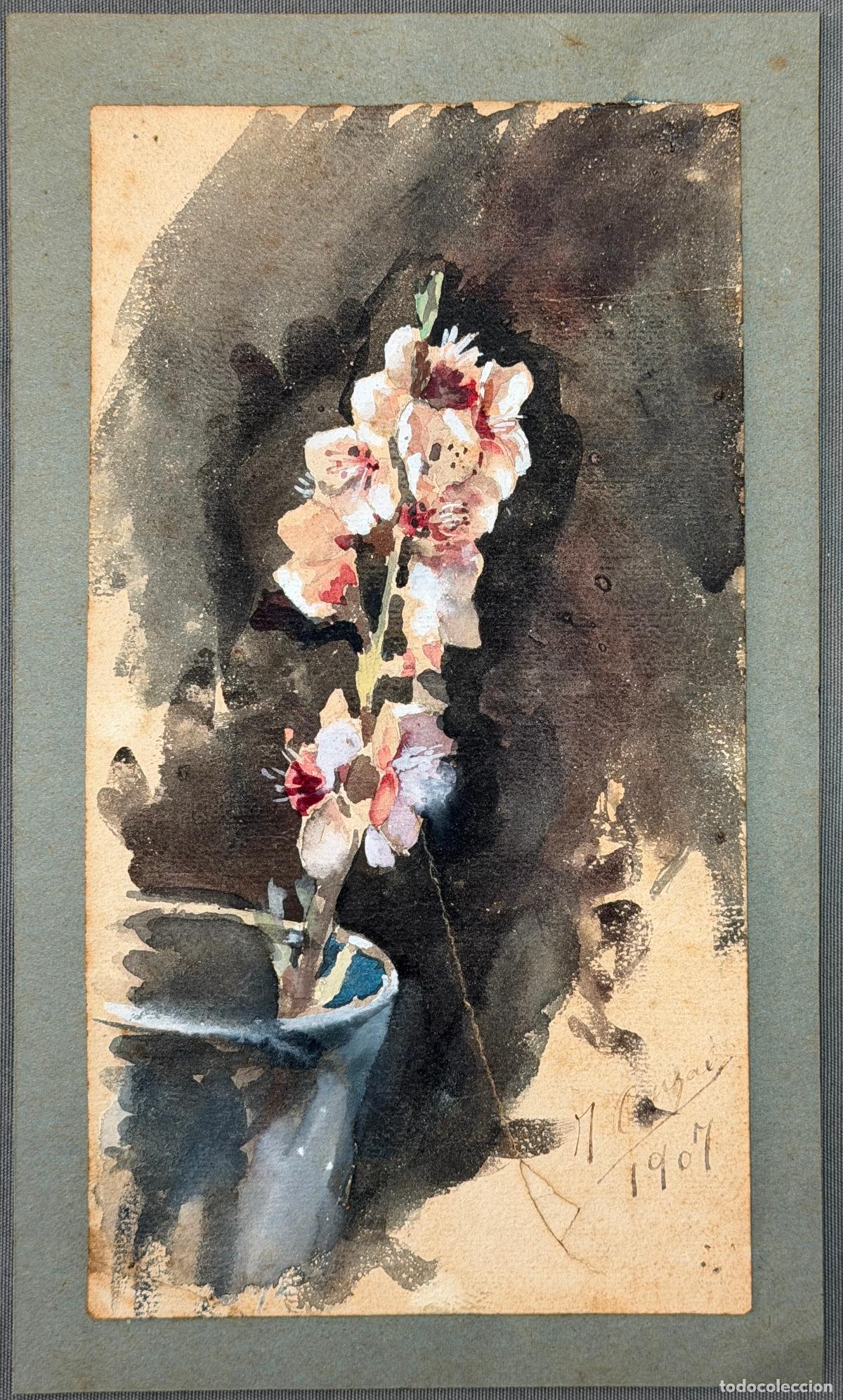Arte: Acuarela del a&ntilde;o 1907 , firmada , a investigar