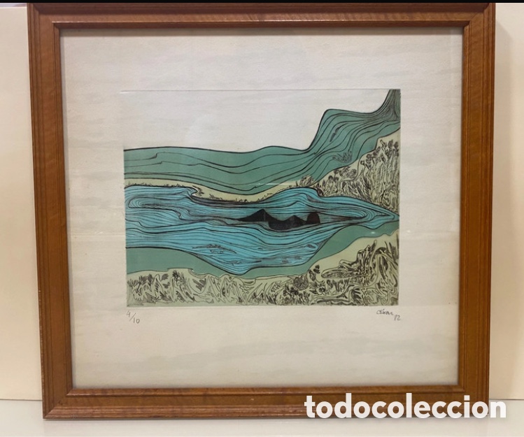 Arte: Cuadro t&eacute;cnica mixta, acuarela y plumilla. Firma C&iacute;scar 82