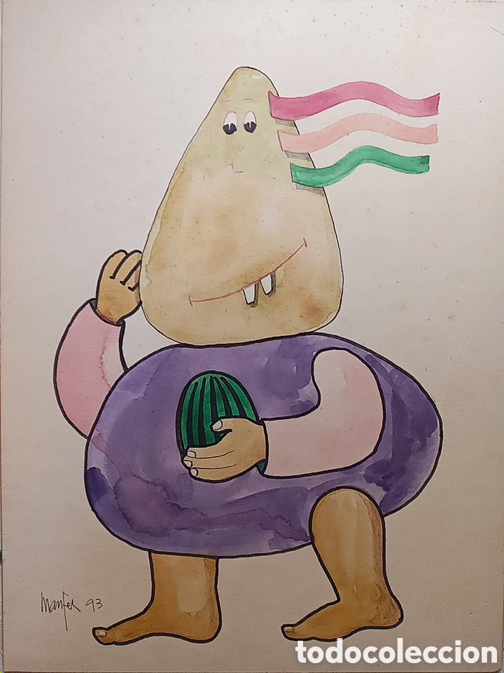 Arte: ARTISTA MANFER.A&Ntilde;O 1993.DIBUJO ORIGINAL.FIRMADO.