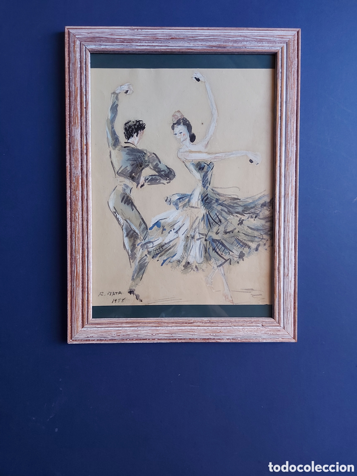 Arte: RICARDO MATA &rdquo;APUNTE BAILARINES EN EL TABLAO FLAMENCO&rdquo; 1955